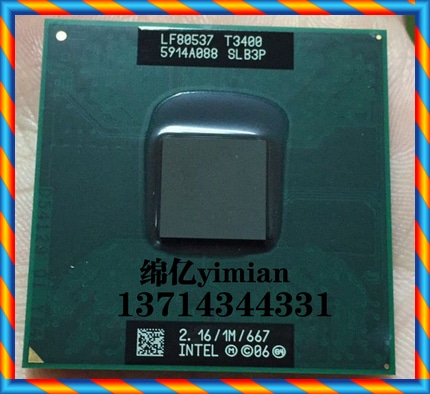 [중고] T3400 SLB3P 2.16 / 1M / 667 노트북 CPU Original 공식 버전 965960 GM45 -[538230158255]