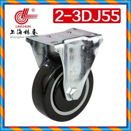 Lin Chun 2 시리즈 3 인치 중간 강화 검은 색 PU 방향 휠은 95kg 산업용 캐스터 2-3DJ55를 운반 할 수 있습니다.-[553693763677]
