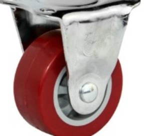 Lin Chun 1 시리즈 2 인치 연한 빨간색 PU 고정 방향 휠 하중 35kg 캐스터 1-2DP16-[553544548664]