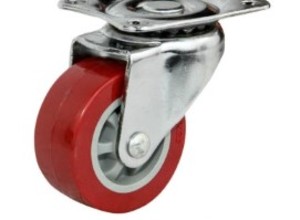 Lin Chun 1 시리즈 2 인치 밝은 빨간색 PU 활동 범용 휠로드 35kg 캐스터 1-2WP16-[553544780226]